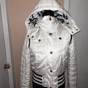 White Coogi bomber jacket size small